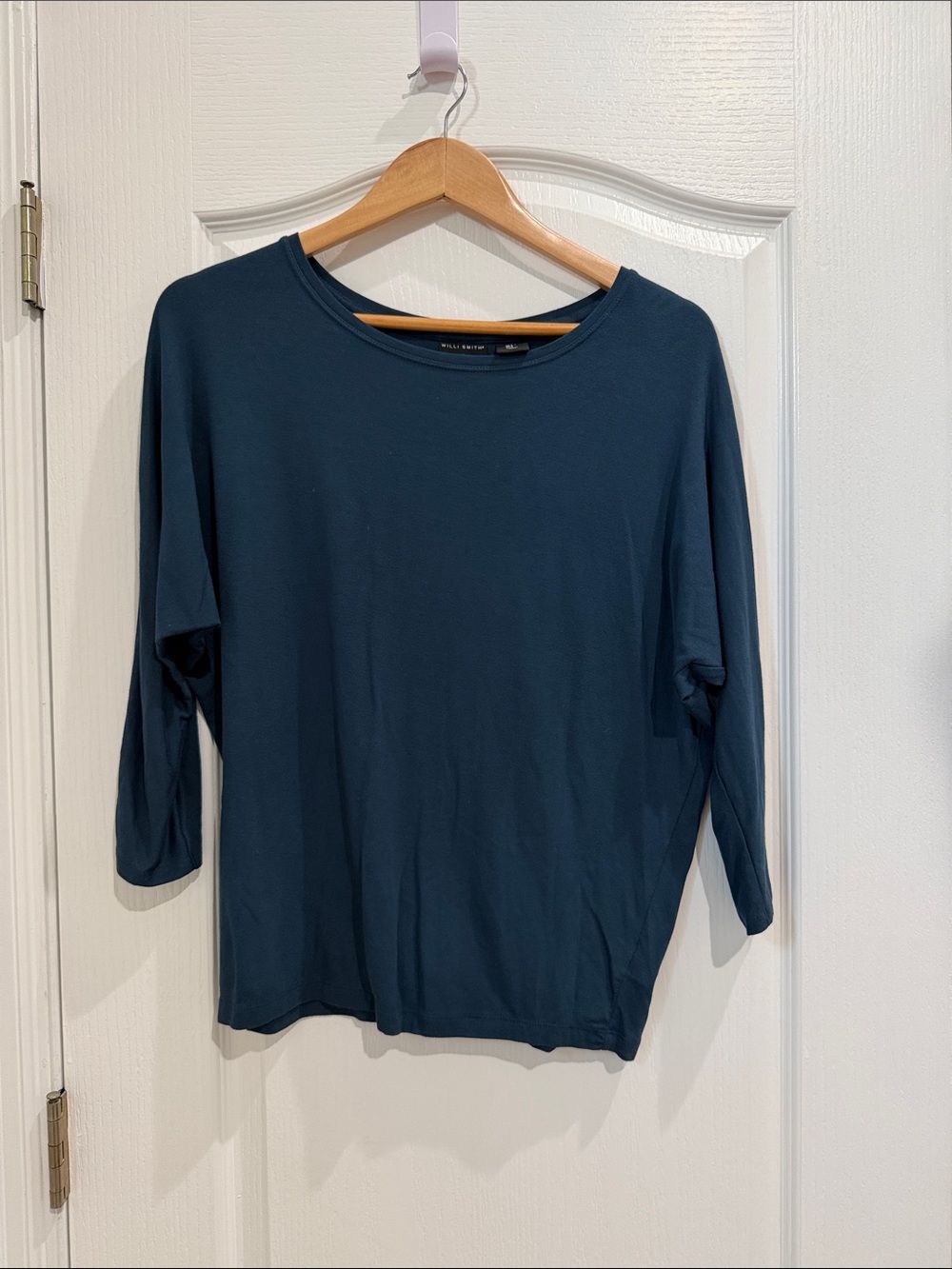 Willi smith Deep Teal 3/5 Sleeve Boatneck Top size S